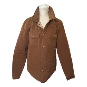 Billy Reid Quilted Snap Front Shirt Jacket Tan NEW Cotton Blend Warm Men's sz M